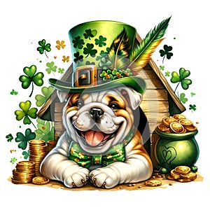 Cute Frog St Patrick\'s Day Clipart Illustration AI Generative