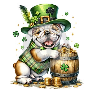 Cute Frog St Patrick\'s Day Clipart Illustration AI Generative
