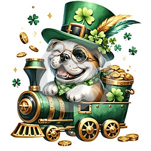 Cute Frog St Patrick\'s Day Clipart Illustration AI Generative