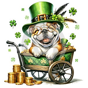 Cute Frog St Patrick\'s Day Clipart Illustration AI Generative