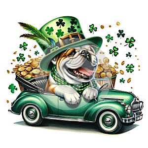 Cute Frog St Patrick\'s Day Clipart Illustration AI Generative