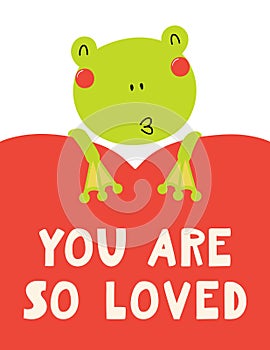 Cute frog Valentine card