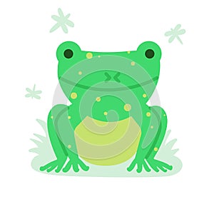 Cute frog vector illustration.