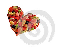 Cute Fruit Heart Valentine Shape Isolate on White Background