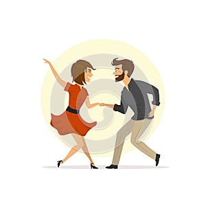 Cute fun couple dancing twist