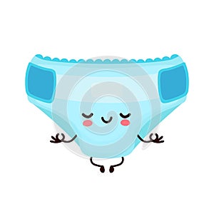 Cute funny baby deaper meditate character