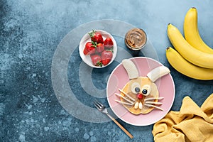 Cute funny breakfast pancake food art for kids