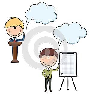 Cute and funny businessmen at a conference