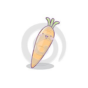 Cute funny carrot vegetable cartoon kawaii style