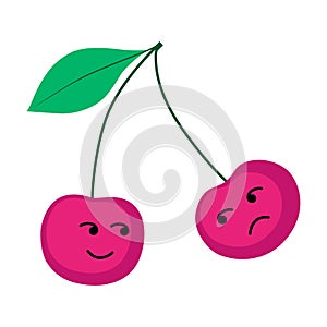 Cute, funny cartoon cherry character