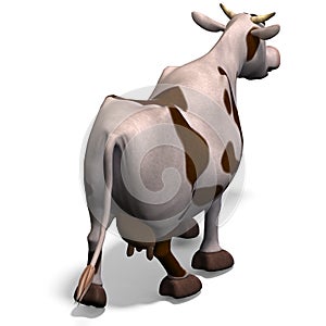 Cute and funny cartoon cow