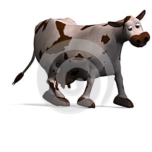 Cute and funny cartoon cow