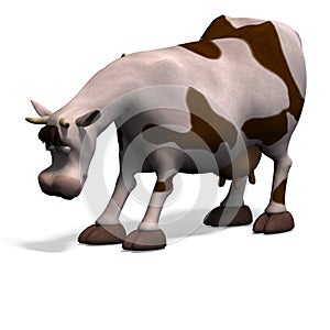 Cute and funny cartoon cow
