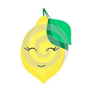 Cute, funny cartoon lemon character
