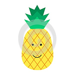 Cute, funny cartoon pineapple character