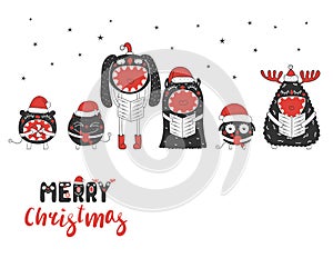 Cute and funny Christmas monsters