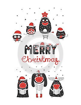 Cute and funny Christmas monsters