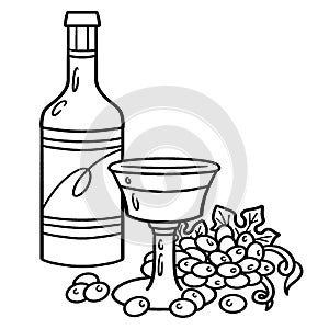 Chalice and Oil Decanter Isolated Coloring Page