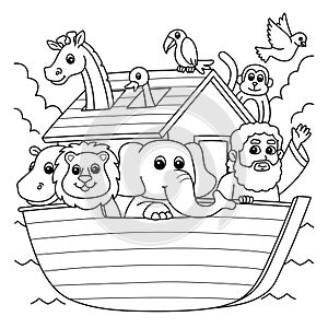 Noahs Ark Coloring Page for Kids photo