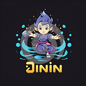 Cute and Funny Gaming Logo with Digital Djinn