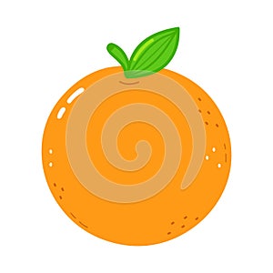 Cute funny orange fruit. Vector hand drawn cartoon kawaii character illustration icon. Isolated on white background