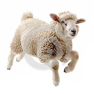cute funny sheep isolated.Generative AI