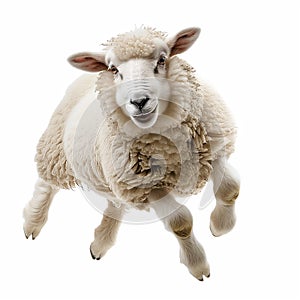 cute funny sheep isolated.Generative AI