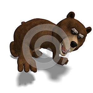 Cute and funny toon bear