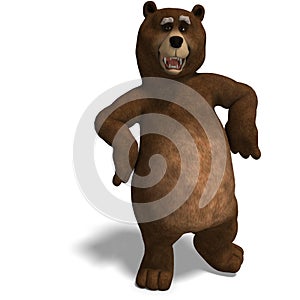 Cute and funny toon bear