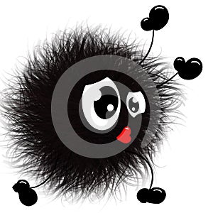 Cute Furry Black Imaginary Monster Character Logo