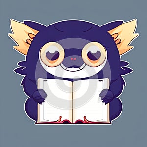 Cute furry monster sticker