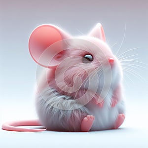 Cute furry mouse toy in pastel colors. Toys for kids. AI generated