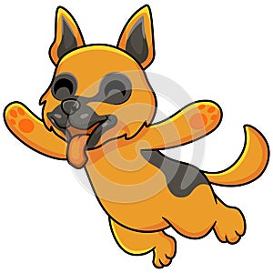 Cute german shepherd dog cartoon jumping