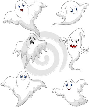 Cute ghost cartoon collection set photo