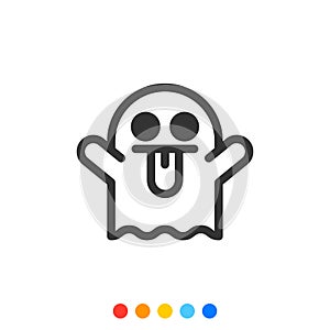Cute ghost icon,Vector and Illustration