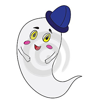 Cute ghost on a white background