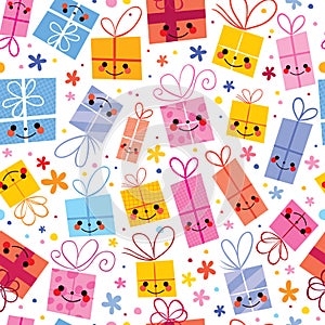 Cute gifts wrapping paper seamless pattern