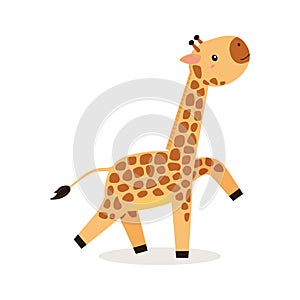 cute giraffe african wild animal wildlife vector icon illustration