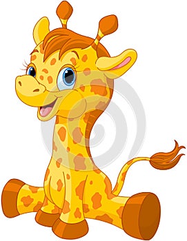 Cute giraffe calf