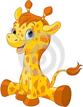 Roztomilý žirafa teľa 