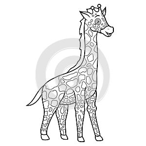 Cute giraffe cartoon isolated on white background