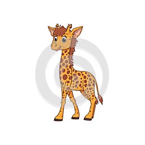 Cute giraffe cartoon isolated on white background