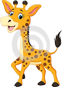 Cute giraffe cartoon photo