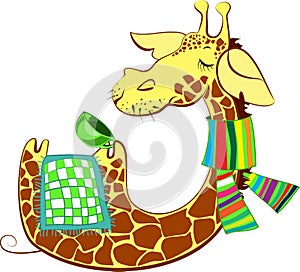 Cute giraffe got flue