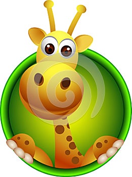 Cute giraffe head cartoon