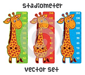 Cute giraffe meter wall from 50 to 140 centimeter