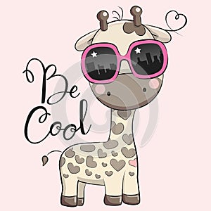 Cute Giraffe with sun glasses