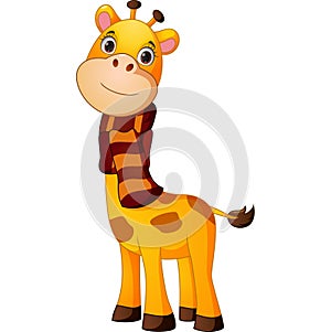 Cute giraffe wearing a scarf