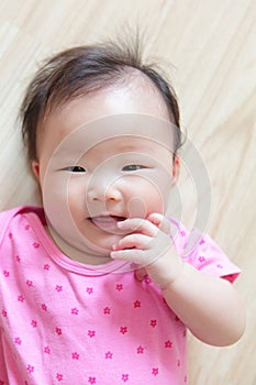 Cute girl baby smile face