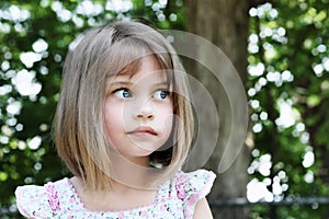 Cute Girl with Bobbed Hair